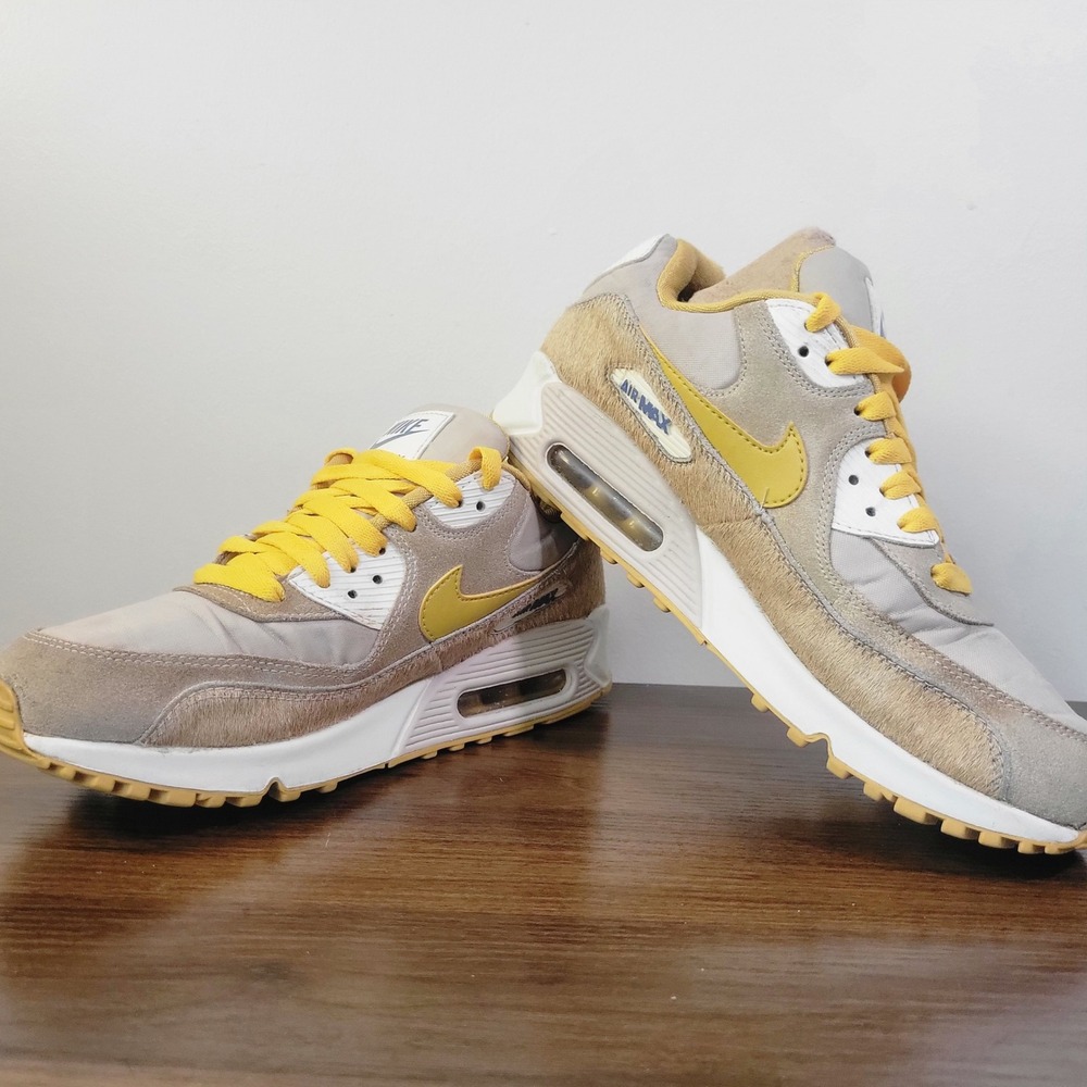 Nike Air Max 90 LX String and Wheat Gold Colorway Pony Hair Womens Size 8 - Picture 3 of 7